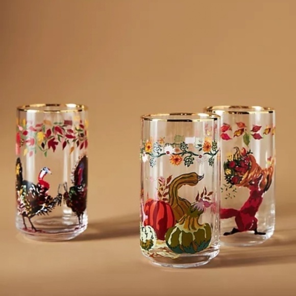 Anthropologie Inslee Farris Autumn's Bounty Pumpkin  Glass - Picture 2 of 2